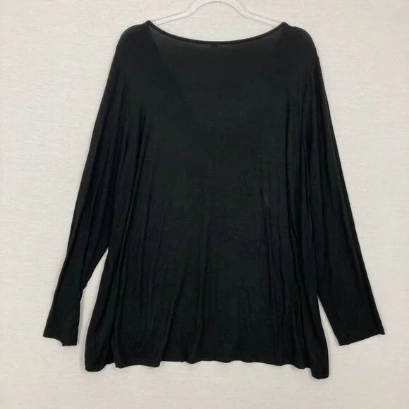 New Old Navy Black‎ Soft Stretch Lace Up Long Sleeve Casual Top XL - Picture 7 of 8